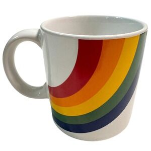 Vtg FTD Rainbow Coffee Mug Pride LGBTQ 80s Korea Cup Stranger Things Ceramic